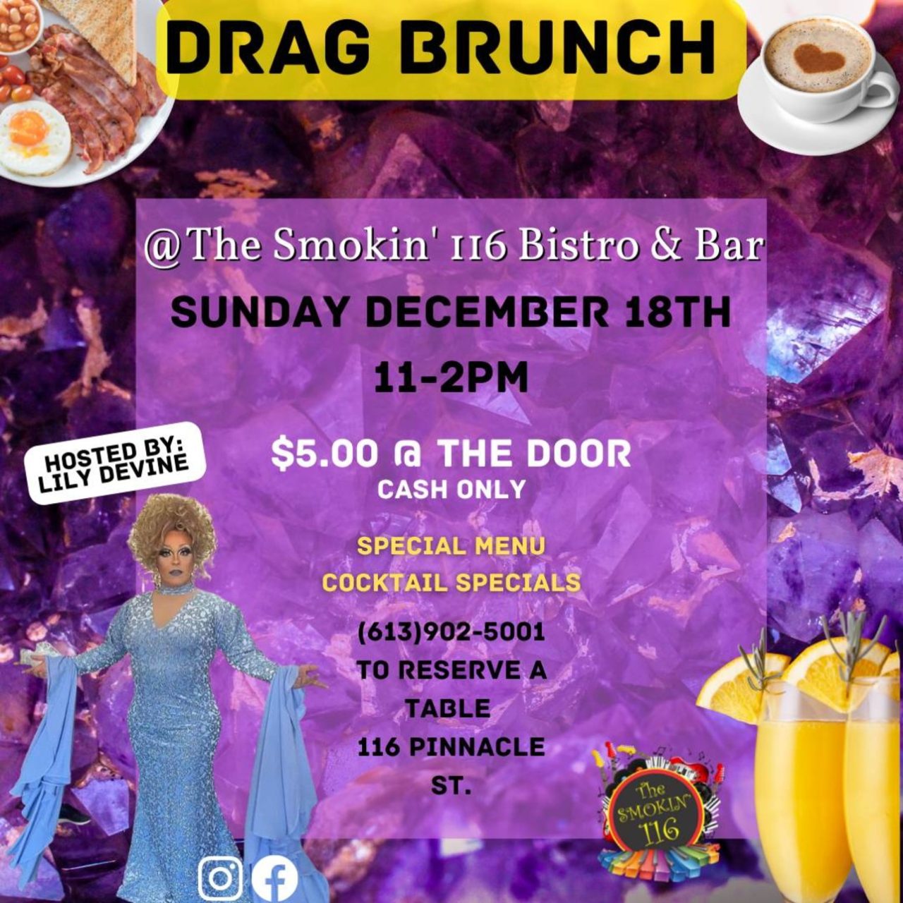 Smokin’ Drag Brunch – A Queer Christmas @ 116 Bistro