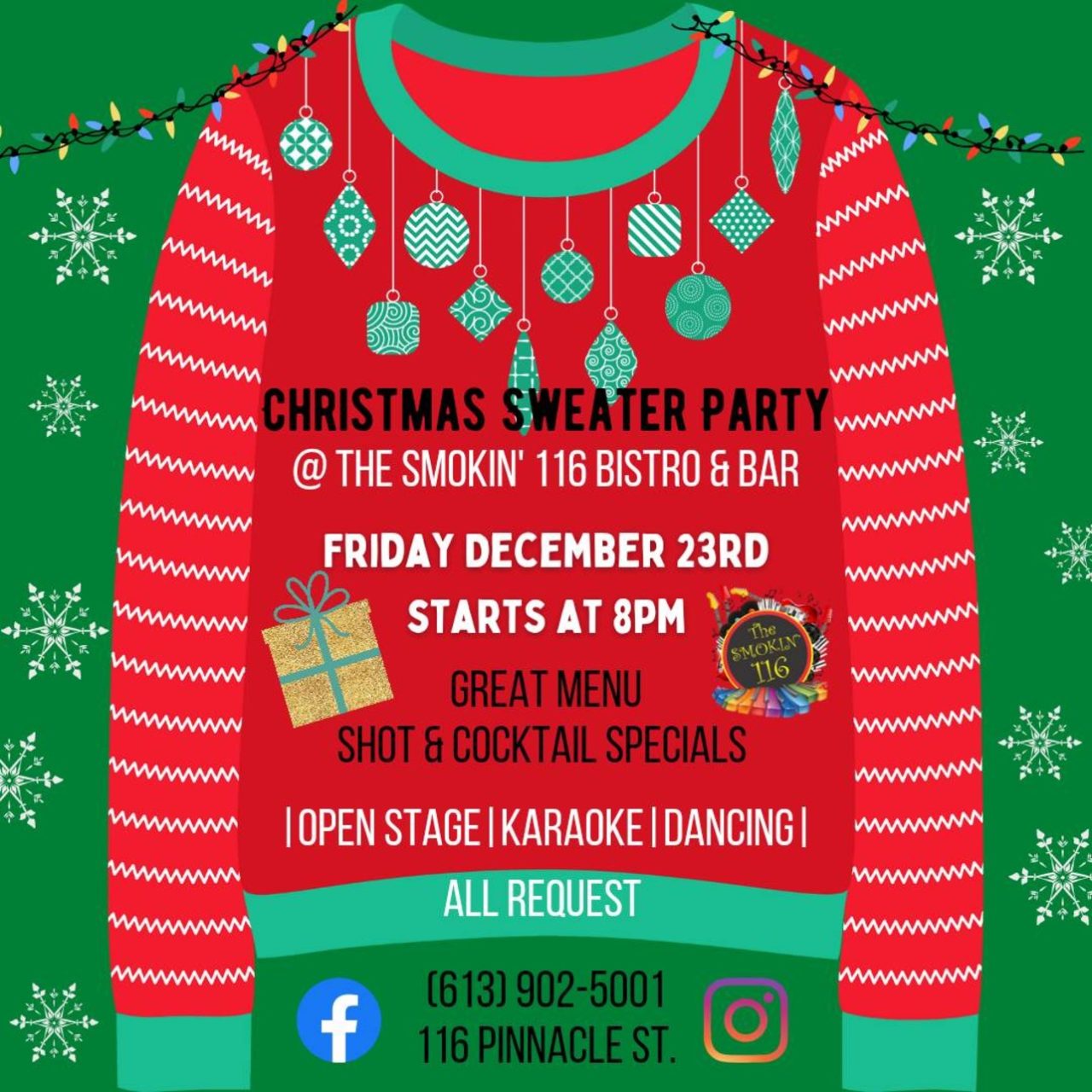 Friday Night Social – Christmas Sweater Party @ 116 Bistro
