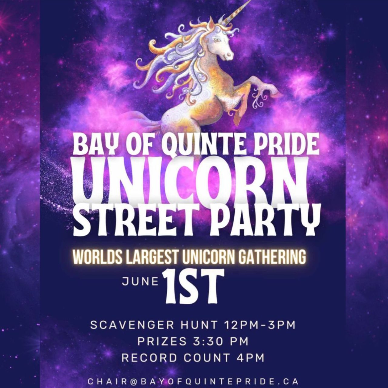 Bay of Quinte pride unicorn afterparty